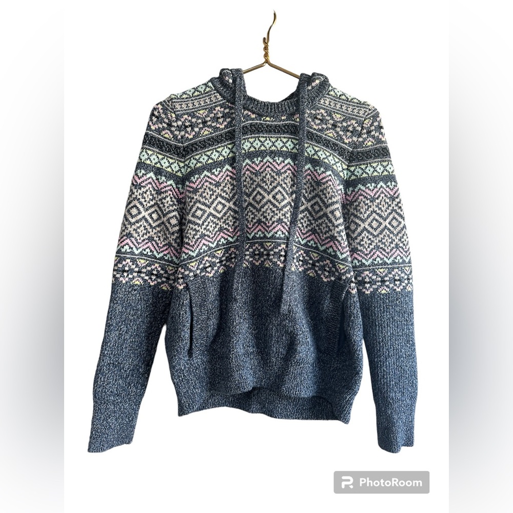 Victoria’s Secret fair isle hooded sweater, 100% cotton